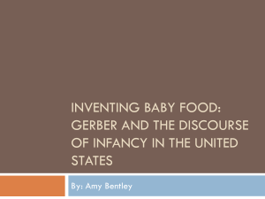 Inventing Baby Food: Gerber and The Discourse of Infancy in the