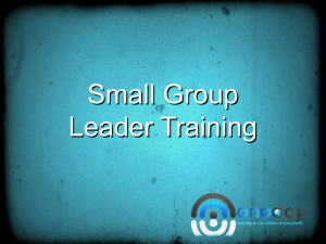Small Groups Leader Training