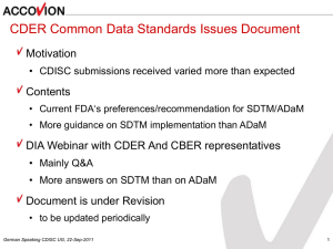 CDER Common Data Standards Issues