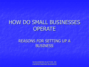 3. Reasons for setting up a business