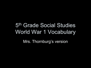 5th Grade Social Studies World War 1
