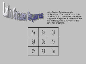 Latin-Graeco Squares