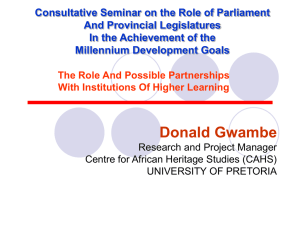The Role and Possible Partnerships with Institutions of Higher