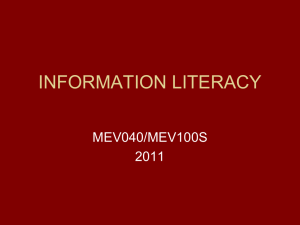 infor literacy lecture 2011