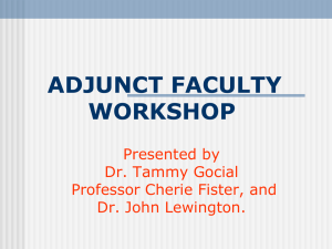 teaching and assessment skills for adjunct faculty
