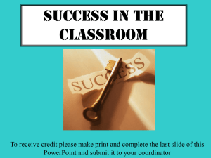 Ensuring Success In Your Classes Upward Bound