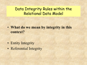Data Integrity in Relational Model