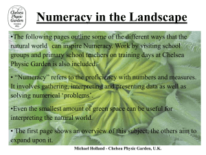 Numeracy in the Landscape