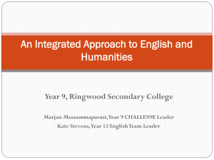 An Integrated Approach to English and Humanities
