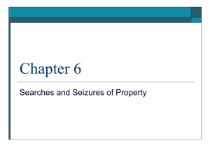 Searches and Seizures of Property
