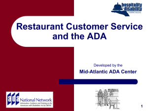 Restaurant Customer Service and the ADA