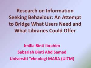 Research on Information Seeking Behaviour: An Attempt to Bridge