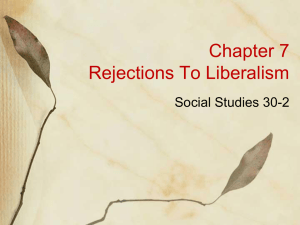 Rejections To Liberalism