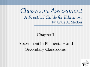 Classroom Assessment A Practical Guide for Educators by Craig A