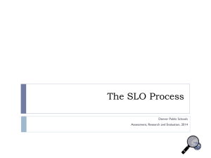 What is an SLO? - Department of Assessment, Research & Evaluation