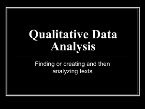 Lecture 6: Qualitative Data Analysis