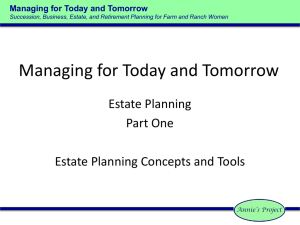 Managing for Today and Tomorrow Succession, Business, Estate