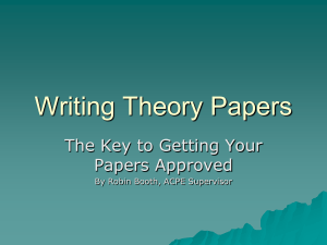 Tips on Writing Theory Papers