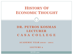 ECON-220 HISTORY OF ECONOMIC THOUGHT