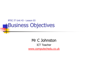 Business Objectives and How IMMP Can Help Me Them