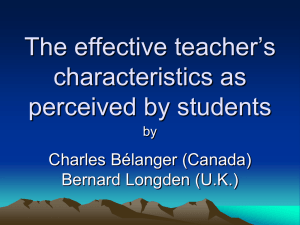 The effective teacher`s characteristics as perceived by students