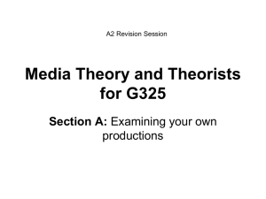Media Theory and Theorists for G325 Section A