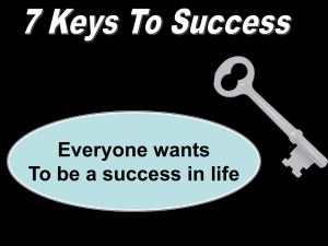 Seven Keys to Success - Radford Church of Christ