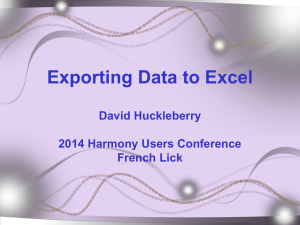 SESSION 3_2014 Exporting Data to Excel