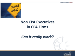 Non CPA Executives in CPA Firms Can it really work?