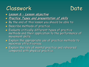 Lesson 6 Practice methods