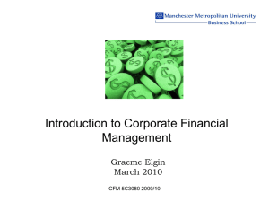 Introduction to Corporate Financial Management