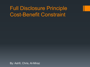 Full Disclosure Principle Cost