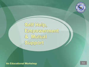 Self-Help, Peer Counseling & Mutual Support