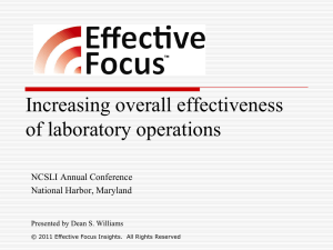 Increasing overall effectiveness of laboratory operations