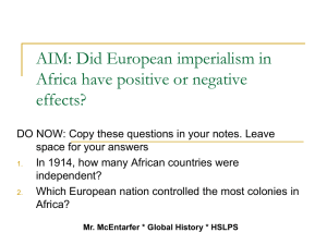 AIM: Why were European imperialist nations successful conquerors?