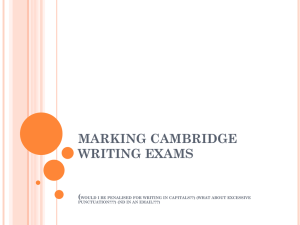 MARKING CAMBRIDGE WRITING EXAMS