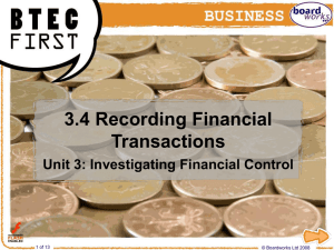 Recording financial transactions
