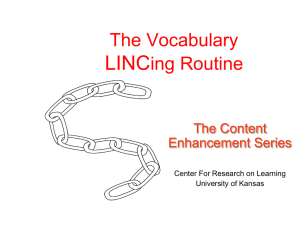 The Vocabulary LINCing Routine - ACT-ESL