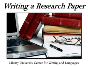 Writing a Research Paper presentation