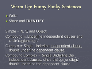 Warm Up: Funny Funky Sentences