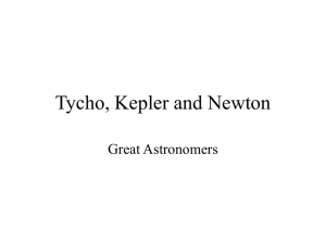 Tycho, Kepler, and Newton