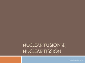 nuclear fusion reactions - Ms. Benson Earth Science