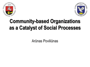 Community-based Organizations as a Catalyst of Social