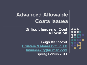 Cost Objective - Brustein & Manasevit