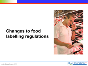 New food labelling regulations
