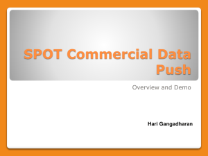 SPOTCommercial Data Push Overview