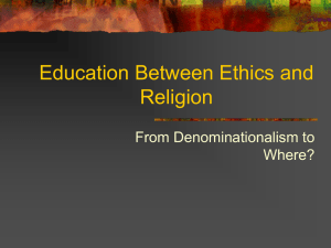Education Between Ethics and Religion