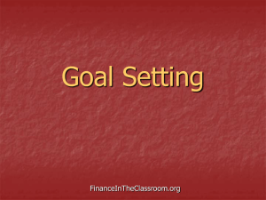 Goal Setting PPT - Finance in the Classroom
