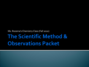 The Scientific Method & Observations Packet