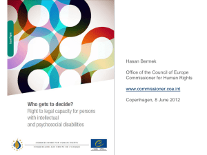 The Council of Europe Commissioner for Human Rights